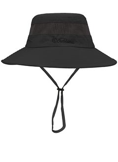 اشتري Fishing Hats for Men Women Wide Brim Mens Summer Sun Hats Bucket Cap Outdoor Black 1 Top في الامارات