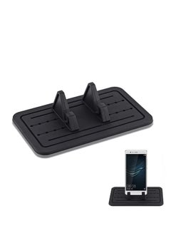 اشتري Car Phone Holder Anti-Slip Silicone Dashboard Car Pad Adjustable Smartphone Holder for Car/Home/Office Compatible with iPhone في الامارات