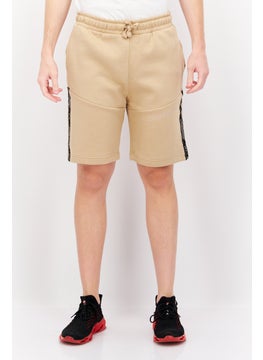 اشتري Men Drawstring Brand Logo Basic Short, Beige في الامارات