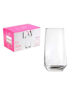 Buy High 6 Piece Glasses Set 480 Ml-Clear in Egypt