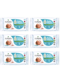 Buy Natura Pure Baby Water Wipes 6X60 (360 Wipes) in UAE