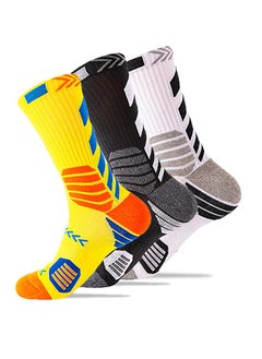 اشتري Basketball Socks for Men Running Training Boys Compression Cotton Sock Men's Athletic Crew Socks Performance Thick Cushioned Sport Lightweight and Breathable 3 Pairs في السعودية