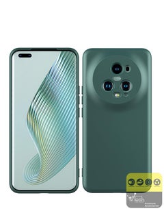 Buy Liquid Silicone Ultra Thin TPU Phone Case Cover For Honor Magic 5 Pro 5G 2023 Dark Green in UAE