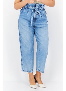 اشتري Women Tapered Fit Wash Non-Stretchable Denim, Blue في الامارات