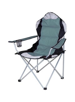 Buy VIO® Large Outdoor Chair Padded High Back Durable Foldable Beach Chair with Bag Cup Holder for Outdoor Pool Picnic Camping Travel Fishing Lawn Supports Up to 140 KG (300 LBS) (Grey) in UAE