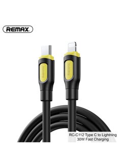 Buy RC-C112 Ruinay Series Type C to Lightning Charging Data Cable,1M, USB C, 30W Fast Charging, Black, for iPhone 14 13 12 11 X Xs Pro, Pro Max, Plus, iPad in Saudi Arabia