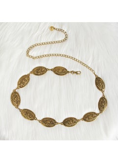 اشتري New Carved Vintage Metal Waist Chain for WomenGold Gold في الامارات