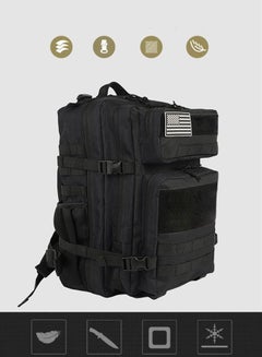 اشتري Large Capacity Men's Outdoor Sports Mountaineering Bag Black Multi-Pocket Tactical Backpack Ladies Cycling Travel Bag Comfortable Breathable Backpack Waterproof Multifunctional Casual Backpack في السعودية