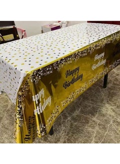 Buy Happy Birthday Table Covers Golden Colors Confetti Tablecloth Party Decoration in Egypt