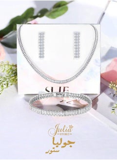 Buy Wedding Jewelry Sets for Brides - Bridal Jewelry Set for Wedding Choker Necklace Earring Chain Bracelet Fashion Jewelry Set for Brides Bridesmaid Prom By Julia Store in Egypt