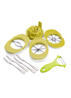 اشتري Apple Cutter Fruit with Slicer Pear Mango Lawn Mower Orange Tomato Solid Base Shaped 4 in 1 Multifunctional Slicers Kitchen Utensil Set في السعودية