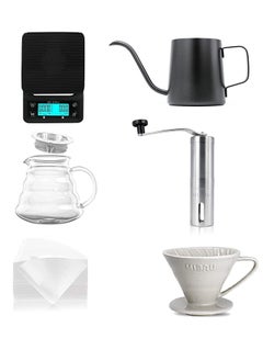 Buy Coffee Drip Set V60 With Electronic Coffee Scale 6 Piece Set in Saudi Arabia