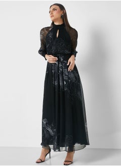 Buy High Neck Belted Dress in Saudi Arabia