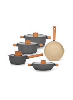 Buy Cookware Set ARIA 9 pcs (Aluminium With Non-Stick Coating) in UAE