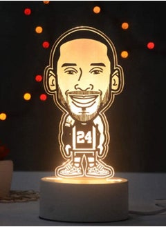 Buy Multicolour 3D Illusion Lamp LED Night Light Basketball Figure Kobe James Curry for Kids Home Atmosphere Table Lamp Kobe Memories Boys Gift 16 Color Remote Control in UAE