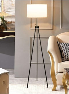 Buy Tripod Floor Lamp Threshold Black Wick Modern Standing Lamp Fabric Lamp Shade For Living Room Bedroom Office, E26 in UAE