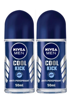 اشتري Pack Of 2 Nivea Roll On Men 50ml Cool Kick في السعودية