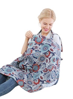 Buy Cotton Nursing Cover for Breastfeeding, 360° Coverage, Breathable and Portable, Sunflower Pattern, Privacy Breast Feeding Cover for Baby 100*70cm in UAE