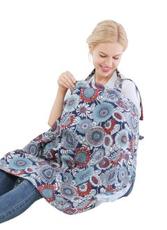 Buy Cotton Nursing Cover for Breastfeeding, 360° Coverage, Breathable and Portable, Sunflower Pattern, Privacy Breast Feeding Cover for Baby 100*70cm in UAE