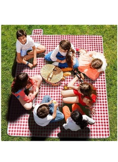 اشتري Outdoor Picnic Blanket Foldable Waterproof Sand Beach Mat in Large 60 x 80 in for Beach Camping Hiking Travel Family Concerts Portable Beach Blankets (Red) في السعودية