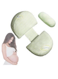 اشتري وسائد الحمل للنوم - وسادة حمل إسفين مزدوجة قابلة للإزالة والتعديل - وسادة أمومة للنساء الحوامل اللواتي يدعمن الظهر في السعودية