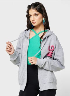 Buy Graphic Zip Thru Hoodie in UAE