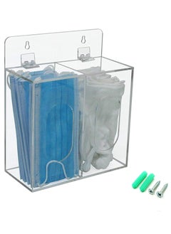 Buy Acrylic Glove Dispenser Box Holder with Lid, Double Hairnet & Shoe Cover Dispenser, Bouffant Cap Dispenser, Emesis Bags Dispenser, Can Hang on The Wall and Stand on The Table (Clear) in UAE