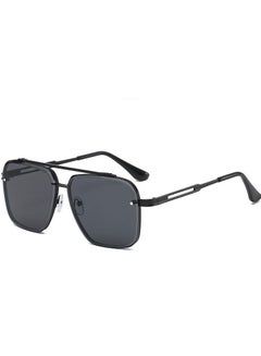 Buy Fashionable Polarized Double Bridge Cut Edge Metal Square Sunglasses- Lens Size 53mm in Saudi Arabia