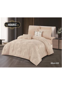 Buy Two-sided comforter set, luxurious heavy jacquard bedspread, consisting of 8 pieces, king size quilt, 220 x 240 cm. in Saudi Arabia