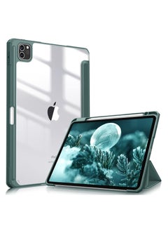 Buy Ecosystem Hybrid Case Compatible with iPad Pro 12.9 inch (2022/2021/2020/2018, 6th/5th/4th/3rd Generation) - Shockproof Clear Back Cover with Pencil Holder, Auto Wake/Sleep (Midnight Green) in Egypt