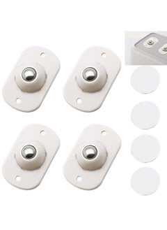 Buy Mini Self Adhesive Stainless Steel Roller Wheels, Universal 360 Degree Rotating Roller Wheels for Appliances and Furniture Storage Box (4pcs/set) in Egypt