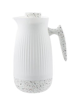 اشتري Plastic Coffee/Tea Flask With Soft Touch Handle & Lid 1 Liter White/Black في السعودية