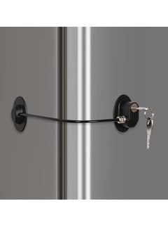 اشتري Refrigerator Door Lock with 2 Keys, File Drawer Lock, Freezer Door Lock and Child Safety Cabinet Lock by REZIPO Black في السعودية