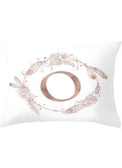 Buy O Letters Printed Throw Pillow Cover White 30 X 50cm in UAE