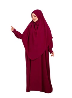 Buy Edna 3 pieces of abaya, niqab and veil, made of crepe, one size, suitable for women up to 150 kilos. in Egypt