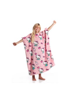 اشتري Wearable Blanket | Double Sided Wearable Fleece Blanket for Kids,  Soft, Comfy, Warm, Fun, Machine Washable, for Kids and Teenagers size 80x90cm - Momonga Hello Kitty في الامارات