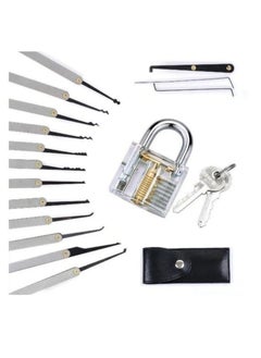 Buy 15pcs Lock Picking Set with Transparent Training Locks and Credit Card Lock Pick Tool Kit for Beginner and Pro Locksmiths in Saudi Arabia