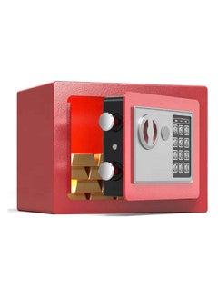 اشتري Security Safe - Digital Safe Electronic Steel Lock Box with Keypad to Protect Money, Jewelry, Passports for Home, Business or Travel Red في السعودية