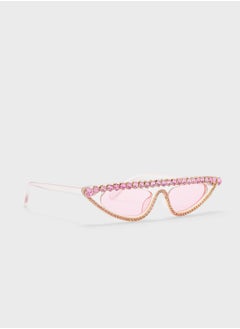 Buy Jeweled Slim Cat Eye Sunglasses in UAE