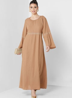 Buy Embellished Flared Sleeve Dress in UAE