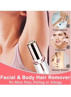 Buy Facial Epilator for Women USB Mini Epilator, Electric Shaving Portable Bikini Epilator for Lips, Chin, Underarms, Peaches, Pom Pom Fingers, Arms, Legs and Body, Comes with Storage Bag (White) in UAE