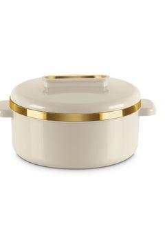 اشتري Set of 3 Inner Stainless Steel Hotpot (1000 ml, 1500 ml, 2500 ml) Beige/Gold في السعودية