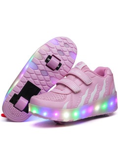 اشتري Roller Shoes Girls Boys Wheel Shoes Kids Roller Skates Shoes LED Light Up Wheel Shoes for Kids في السعودية