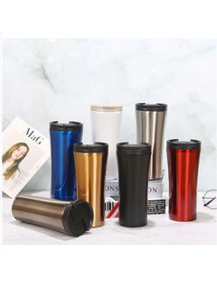 Buy Stainless Steel Vacuum Insulated with Lid Double Layer Travel Mug Water Cup - Multicolor in Egypt