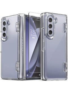 Buy Simpli Fit Samsung Galaxy Z Fold 5 Case Cover With Hinge Protection And Front Screen Protector - Crystal Clear in UAE