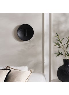 اشتري Face Metal Round Wall Decor Dia30x5.5cm- Black في الامارات