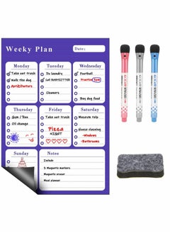 Buy Meal Planner Magnetic Weekly Planner Whiteboard, Fridge Whiteboard A3 Dry Wipe Magnetic Calendar Ideal as a Study Planning, Exams, Memo Board, Shopping List, Calendar, Homework Planner in Saudi Arabia