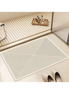 Buy Cloth Bath Mat Super Absorbent Bathtub Mat with Non-Slip Anti Slip Bathroom Floor Mats and Quick Dry Bath Rug, Thickened Soft Easier Clean Carpet 50 By 80 CM in UAE