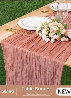 اشتري Cheesecloth Table Runner, Boho Gauze Table Runner, Rustic Transparent Table Decor, Wedding Table Runner Bridal Shower Decoration, Vintage Table Centerpieces for Baby Shower Arch Birthday Party Dinner Events في السعودية