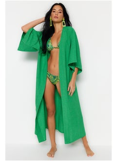 اشتري Green Belted Maxi Woven Linen Look Kimono & Kaftan TBESS23KM00058 في مصر